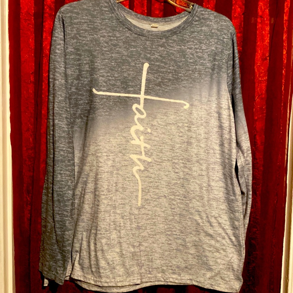 Women’s size XL, face T-shirt, long sleeve